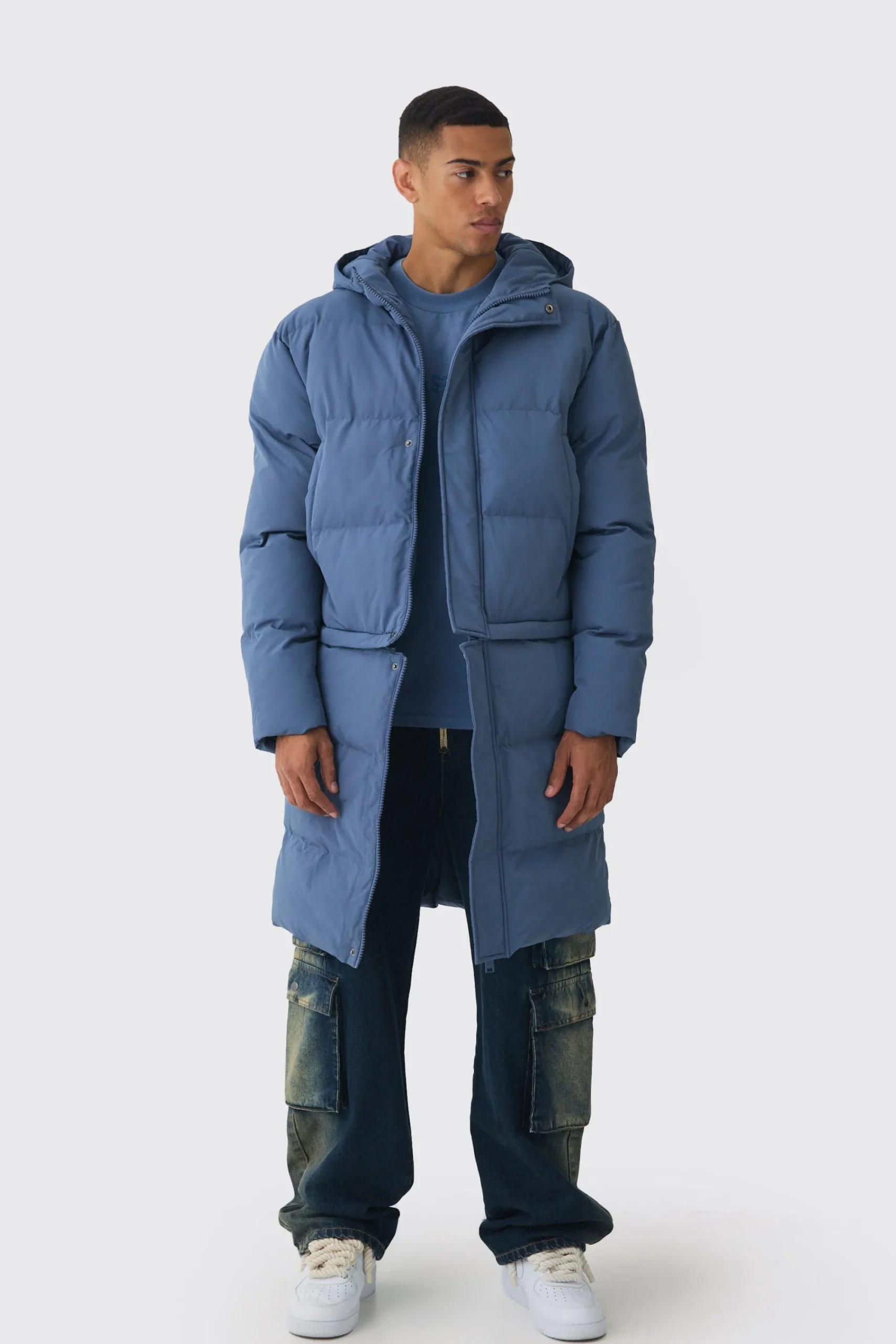 boohooMAN 2 In 1 Zip Off Longline Puffer Coat In | UK| Coats & Jackets