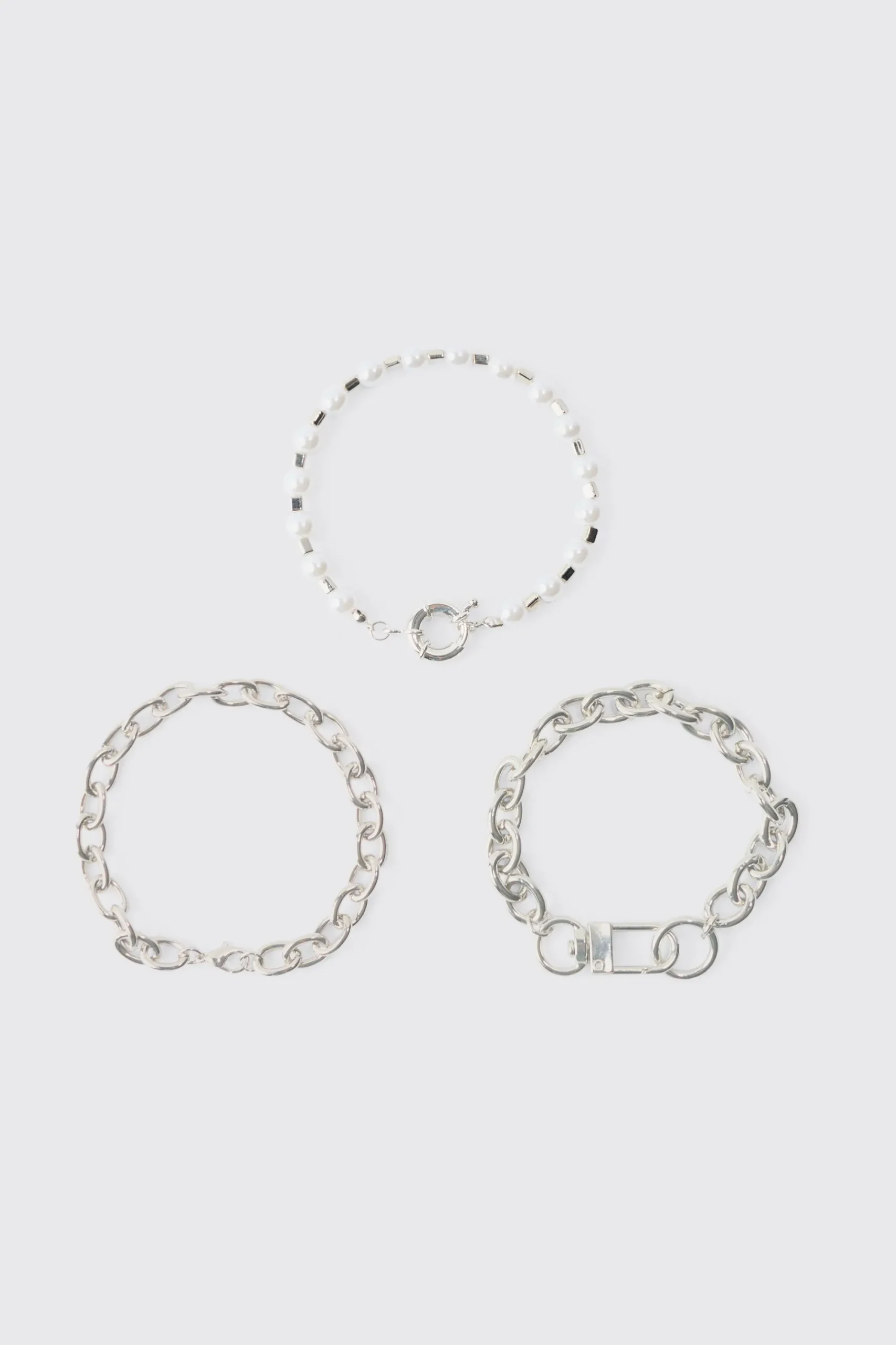 boohooMAN 3 Pack Chain Bracelets | UK| Jewellery & Watches