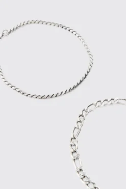 boohooMAN 2 Pack Chain Bracelets In | UK| Jewellery & Watches