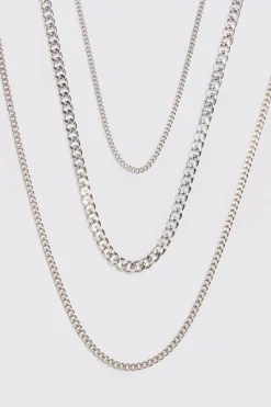 boohooMAN 3 Pack Chain Necklace In | UK| Jewellery & Watches