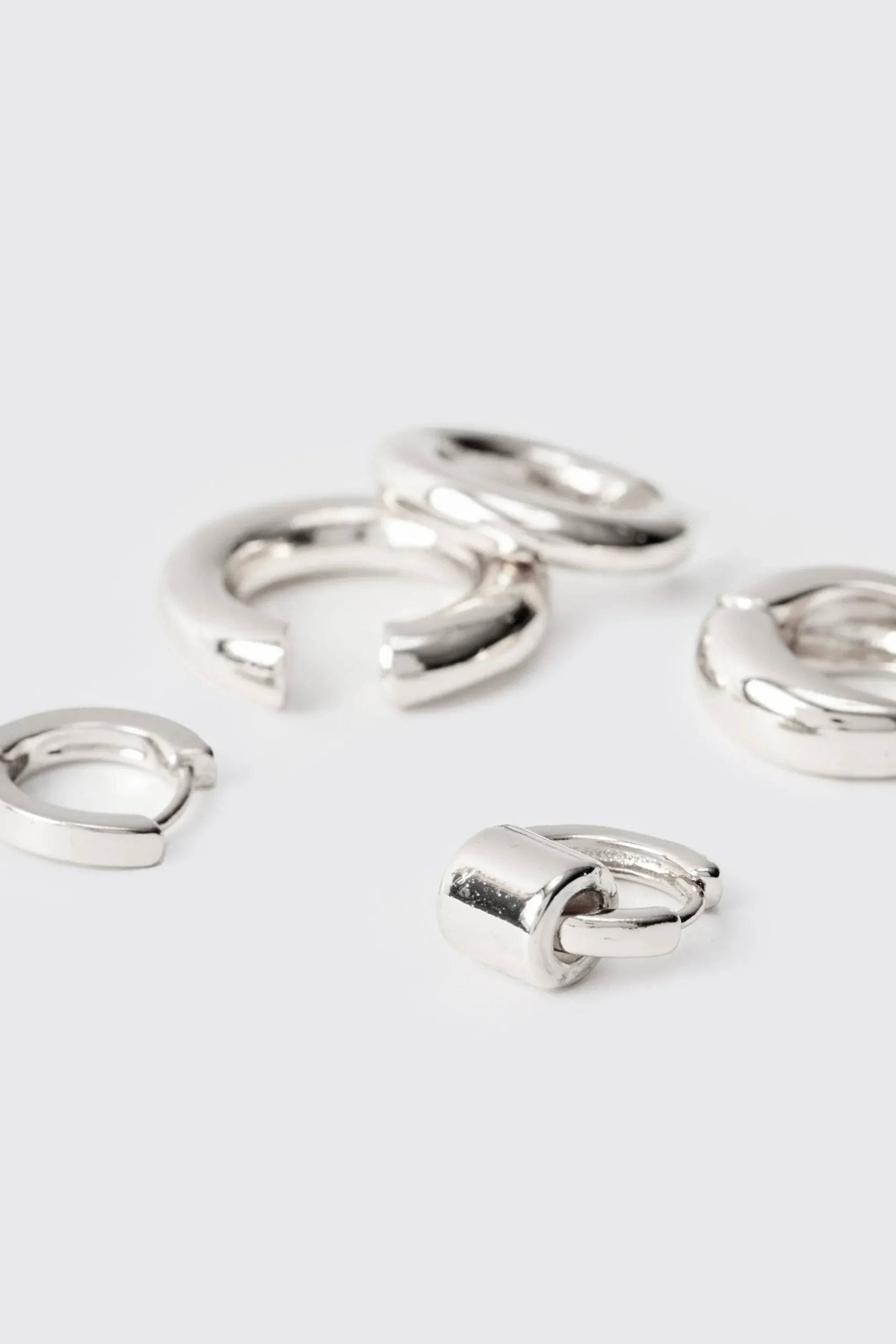 boohooMAN 5 Pack Gold Hoop Earrings In | UK| Jewellery & Watches