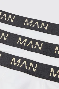 boohooMAN 3 Pack Gold Man Dash Boxers In | UK| Underwear & Socks|Underwear & Socks