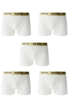 boohooMAN 5 Pack Gold Man Dash Boxers In | UK| Underwear & Socks|Underwear & Socks