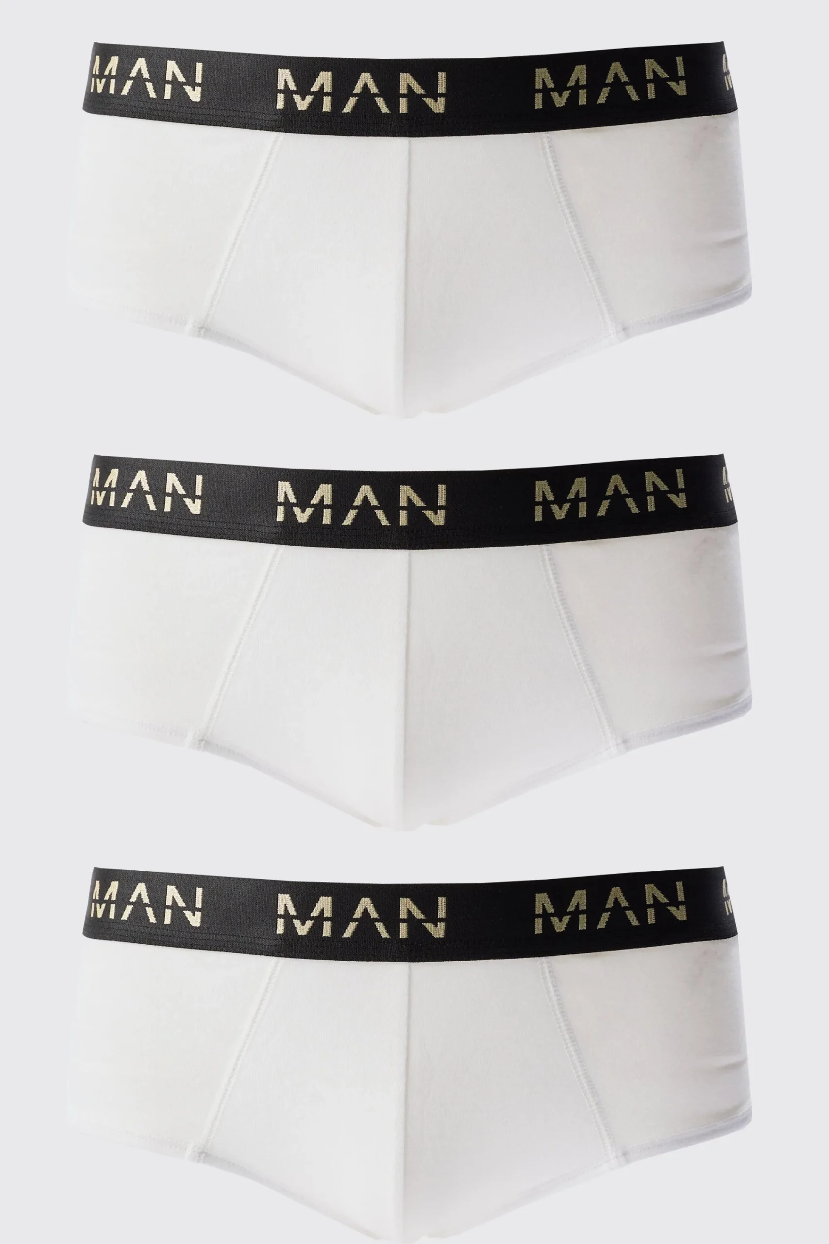 boohooMAN 3 Pack Gold Man Dash Briefs In | UK| Underwear & Socks|Underwear & Socks