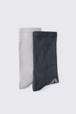 boohooMAN 2 Pack Graffiti Ribbed Socks | UK| Underwear & Socks|Underwear & Socks