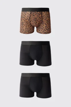 boohooMAN 3 Pack Leopard Printed Boxers | UK| Underwear & Socks|Underwear & Socks