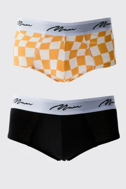 boohooMAN 2 Pack Man Check Briefs | UK| Underwear & Socks|Underwear & Socks
