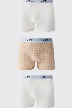boohooMAN 3 Pack Man Check Printed Boxers | UK| Underwear & Socks|Underwear & Socks