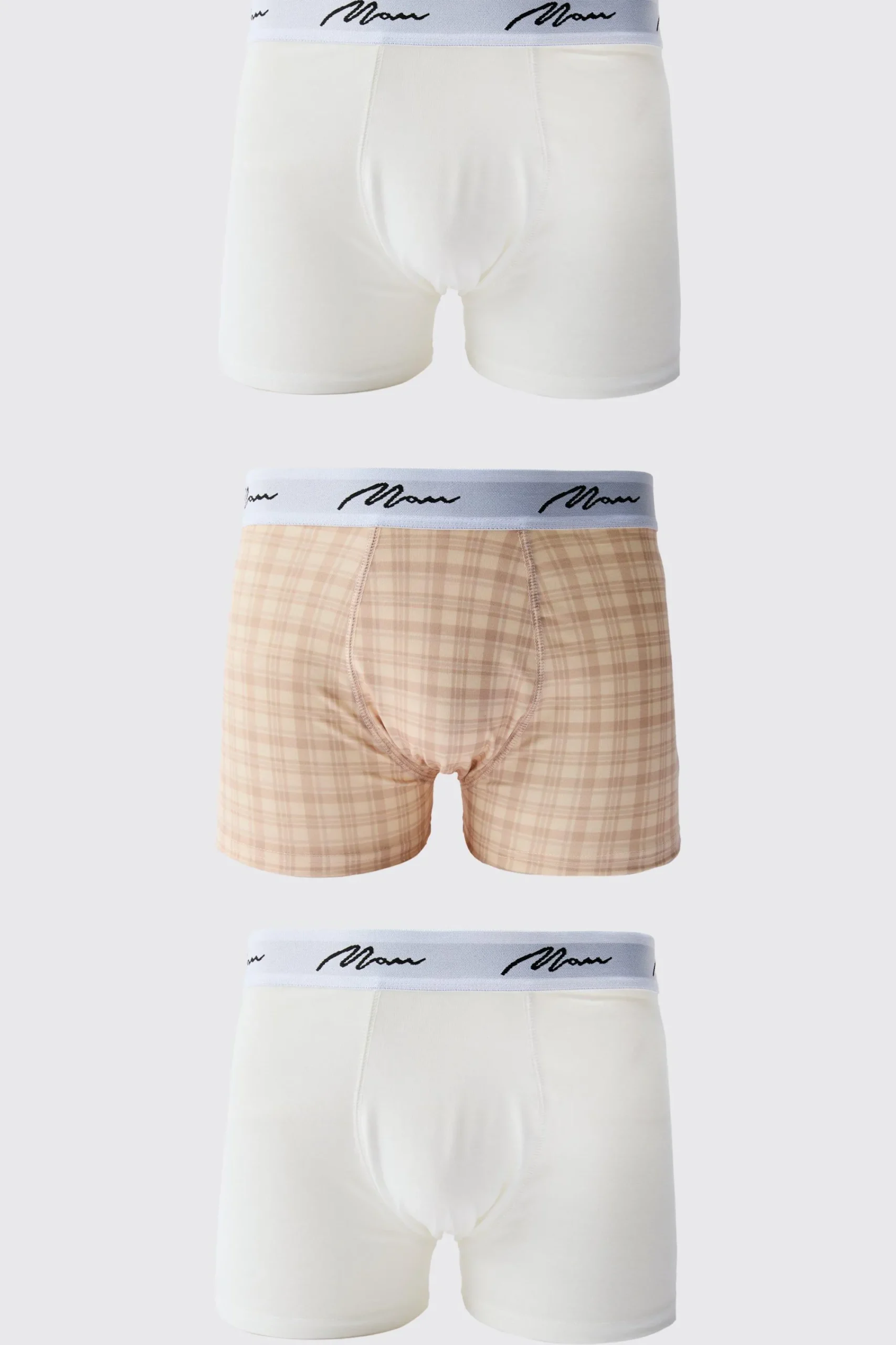 boohooMAN 3 Pack Man Check Printed Boxers | UK| Underwear & Socks|Underwear & Socks