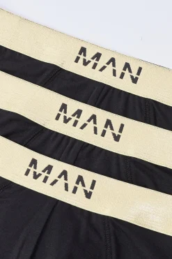 boohooMAN 3 Pack Man Dash Gold Waistband Briefs In | UK| Underwear & Socks|Underwear & Socks