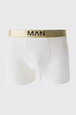 boohooMAN 3 Pack Man Dash Gold Waistband Boxers In | UK| Underwear & Socks|Underwear & Socks
