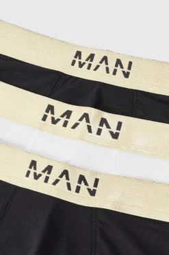 boohooMAN 3 Pack Man Dash Gold Waistband Boxers In | UK| Underwear & Socks|Underwear & Socks