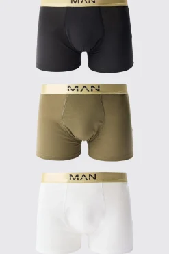 boohooMAN 3 Pack Man Dash Gold Waistband Boxers | UK| Underwear & Socks|Underwear & Socks