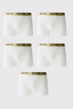 boohooMAN 5 Pack Man Dash Gold Waistband Boxers | UK| Underwear & Socks|Underwear & Socks