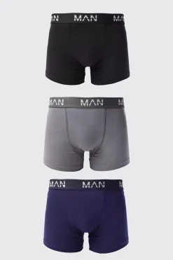 boohooMAN 3 Pack Man Dash Tonal Mixed Trunk | UK| Underwear & Socks|Underwear & Socks