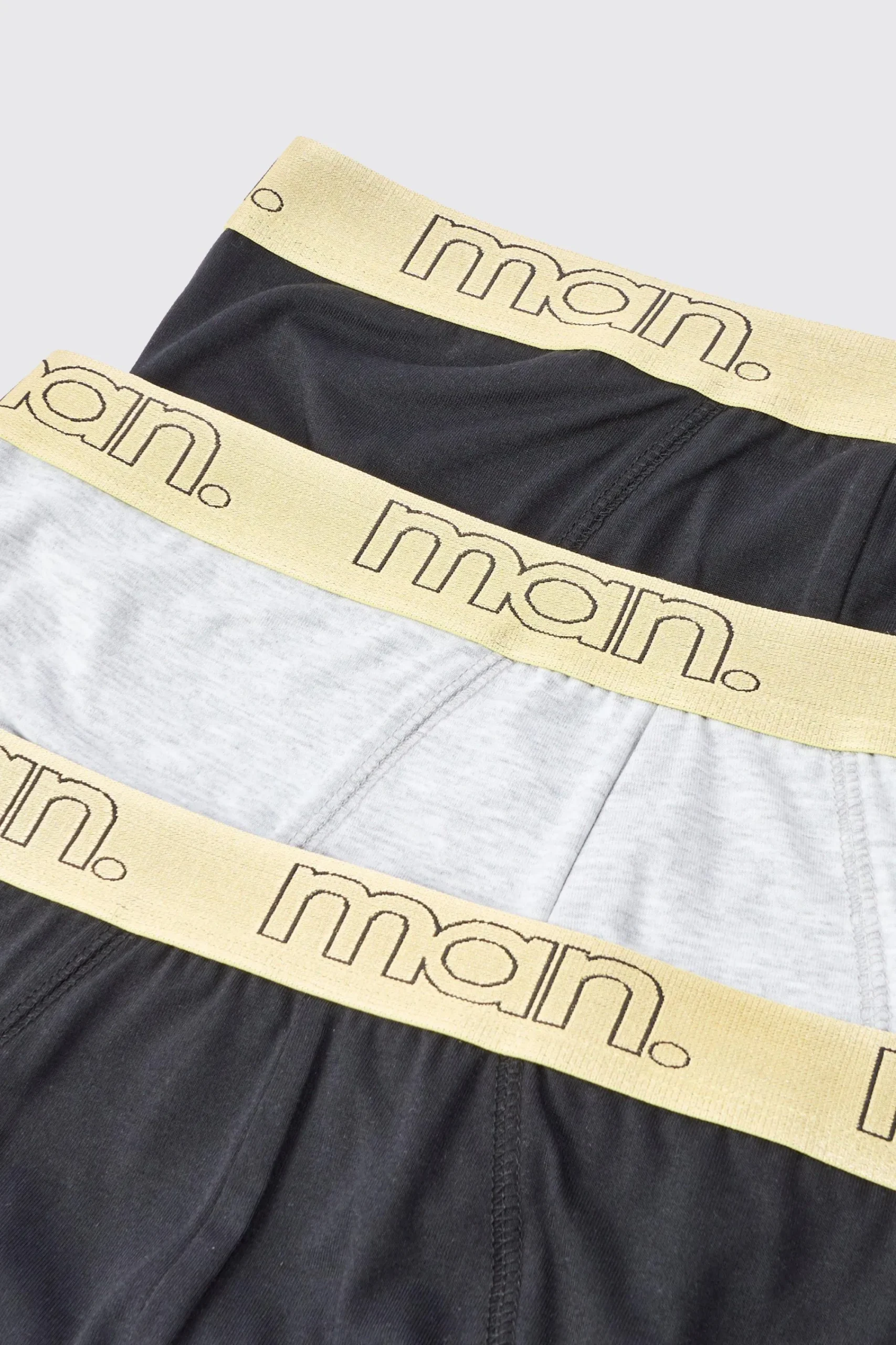 boohooMAN 3 Pack Man Gold Waistband Briefs | UK| Underwear & Socks|Underwear & Socks