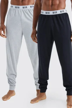 boohooMAN 2 Pack Man Lounge Cuffed Jogger | UK| Loungewear|Trousers
