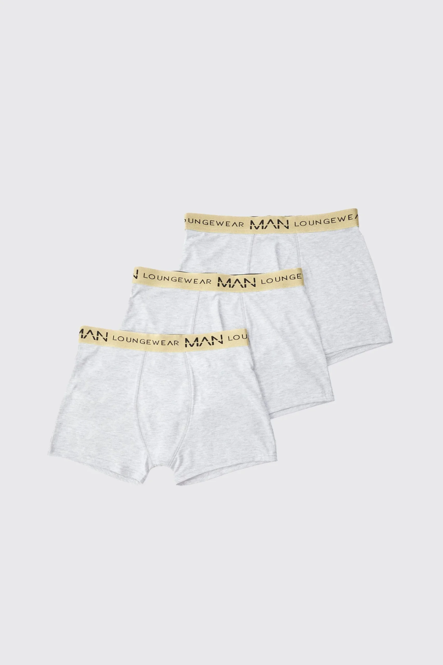 boohooMAN 3 Pack Man Lounge Gold Waistband Boxers | UK| Underwear & Socks|Underwear & Socks