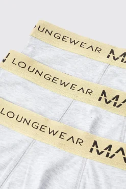 boohooMAN 3 Pack Man Lounge Gold Waistband Boxers | UK| Underwear & Socks|Underwear & Socks