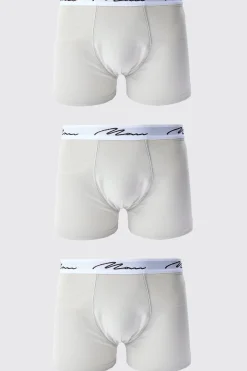 boohooMAN 3 Pack Man Script Trunk | UK| Underwear & Socks|Underwear & Socks