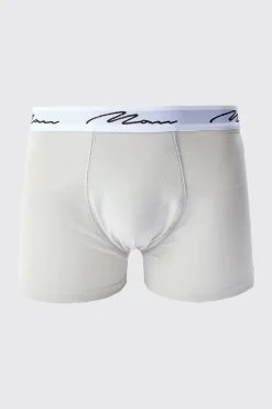 boohooMAN 3 Pack Man Script Trunk | UK| Underwear & Socks|Underwear & Socks
