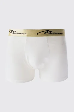 boohooMAN 5 Pack Man Signature Gold Waistband Boxers In | UK| Underwear & Socks|Underwear & Socks
