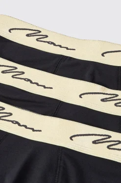 boohooMAN 3 Pack Man Signature Gold Waistband Boxers In | UK| Underwear & Socks|Underwear & Socks