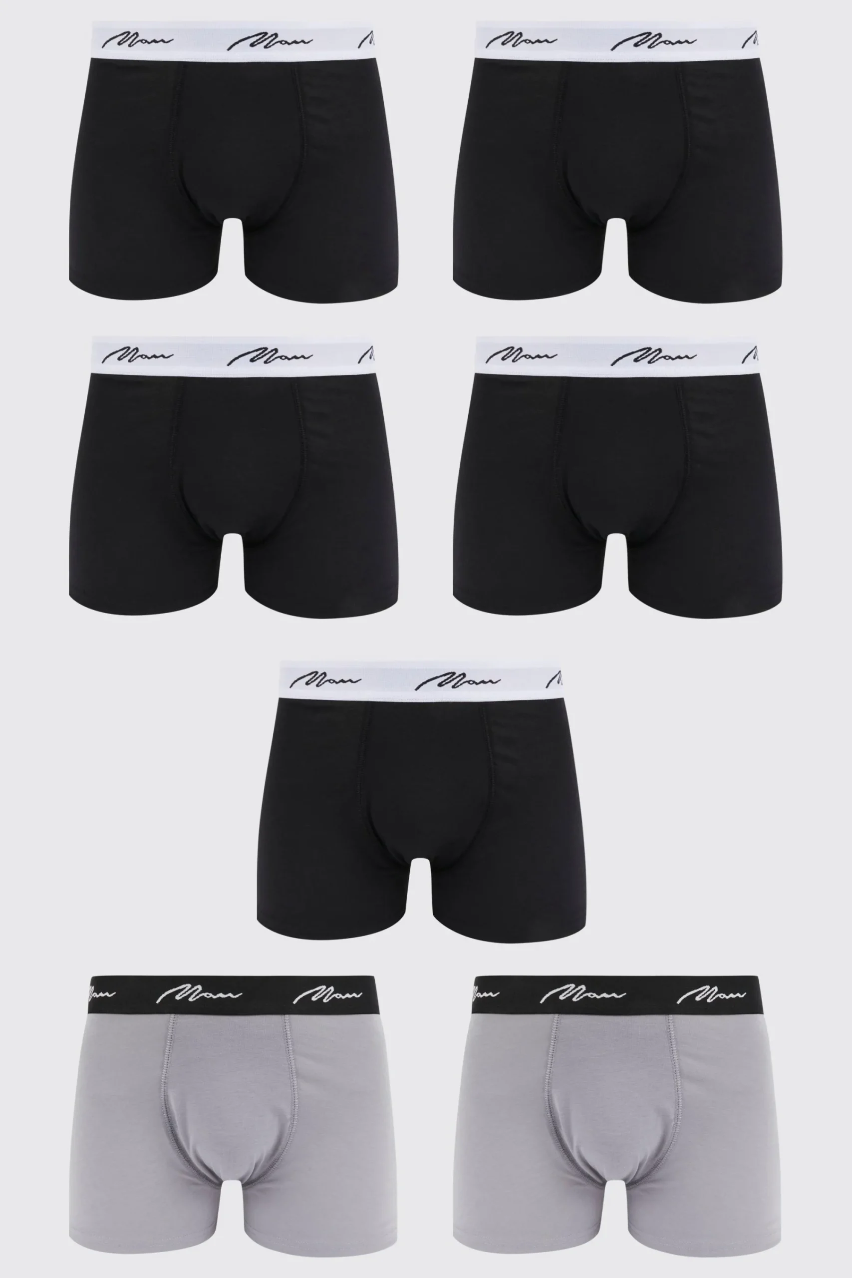 boohooMAN 7 Pack Man Signature Mixed Colour Trunks | UK| Underwear & Socks|Underwear & Socks