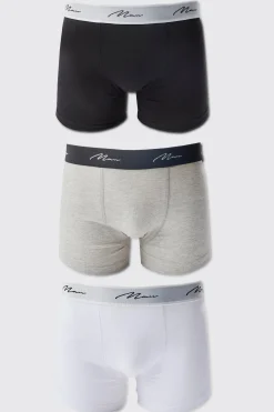boohooMAN 3 Pack Man Signature Mixed Colour Trunks | UK| Underwear & Socks|Underwear & Socks