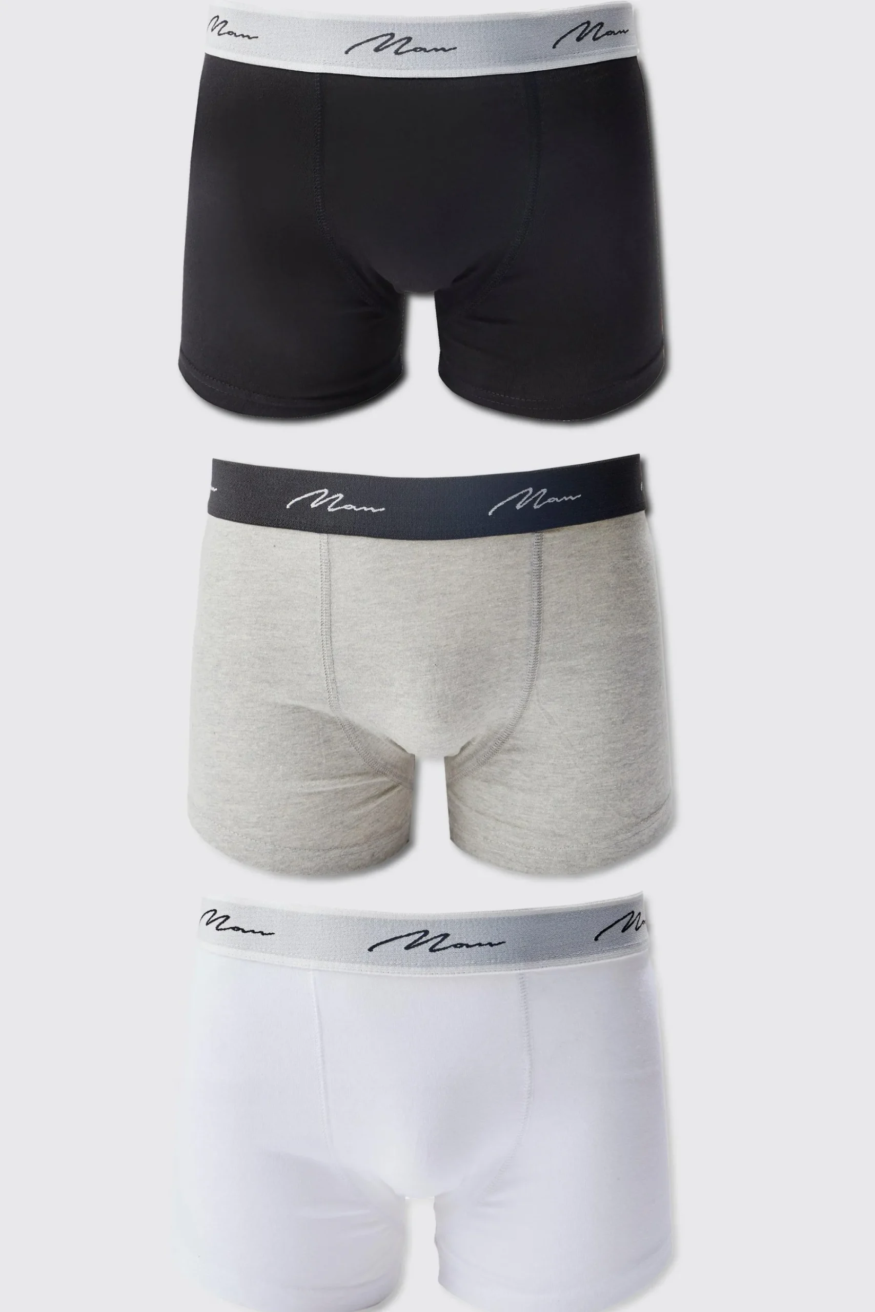 boohooMAN 3 Pack Man Signature Mixed Colour Trunks | UK| Underwear & Socks|Underwear & Socks