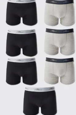 boohooMAN 7 Pack Man Signature Mixed Colour Trunks | UK| Underwear & Socks|Underwear & Socks
