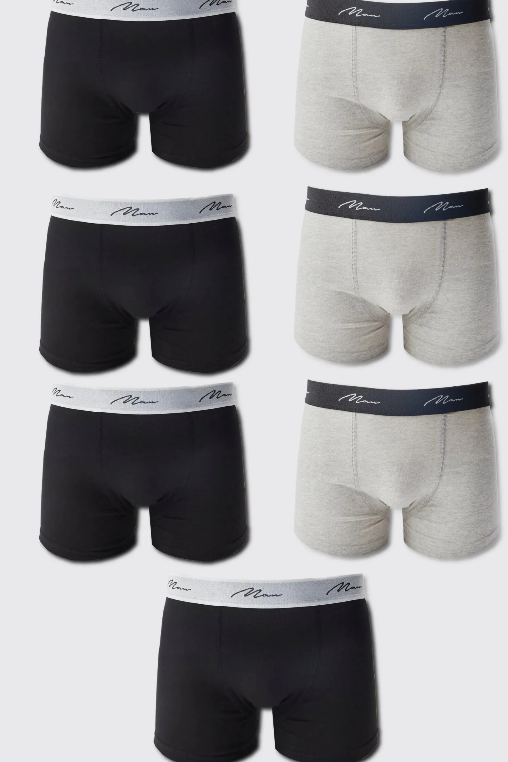 boohooMAN 7 Pack Man Signature Mixed Colour Trunks | UK| Underwear & Socks|Underwear & Socks
