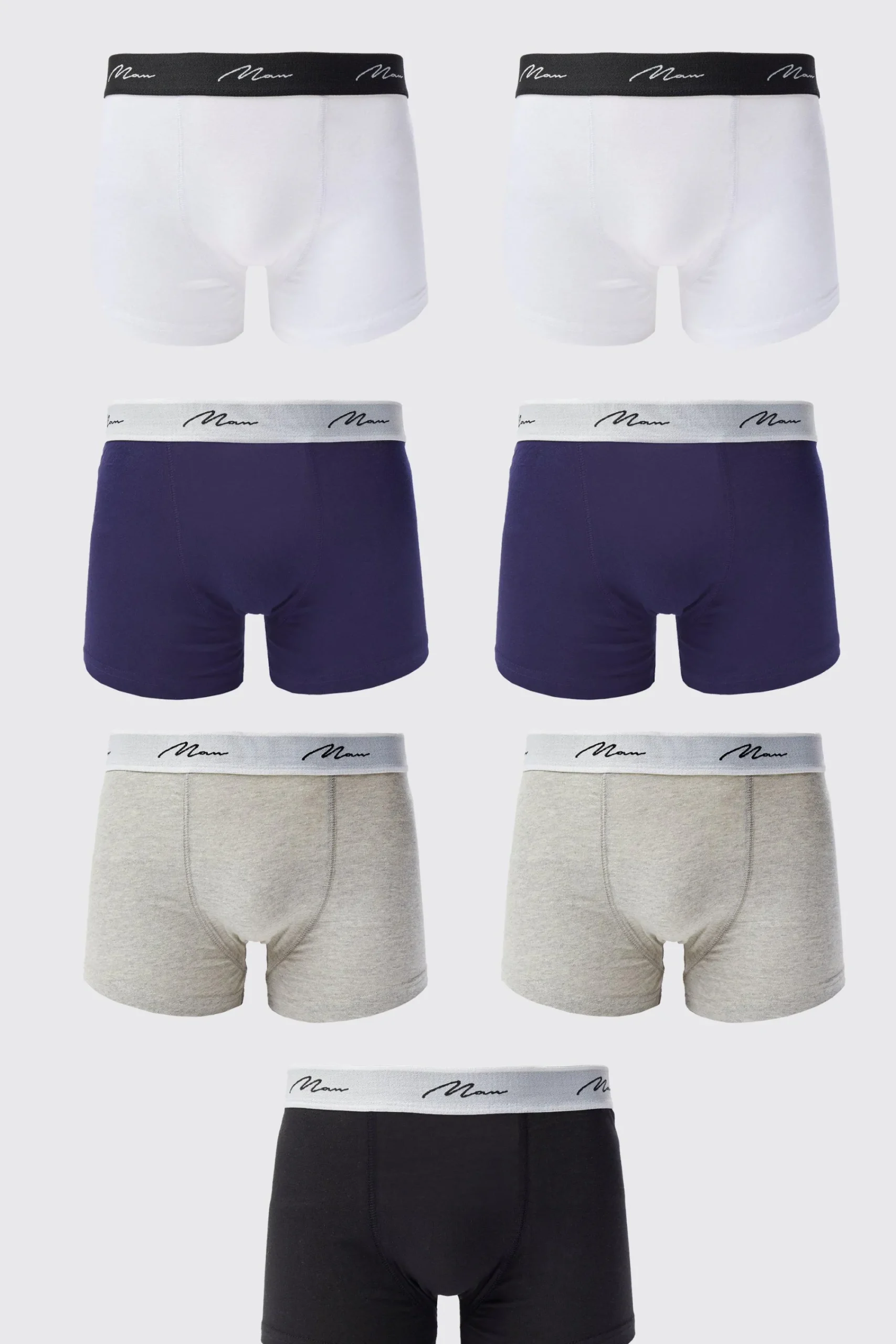 boohooMAN 7 Pack Man Signature Mixed Colour Trunks | UK| Underwear & Socks|Underwear & Socks