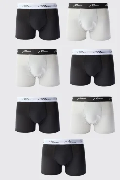 boohooMAN 7 Pack Man Signature Mixed Colour Trunks | UK| Underwear & Socks|Underwear & Socks