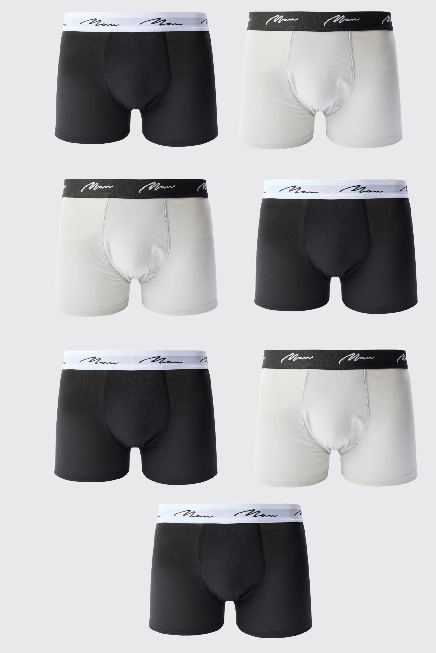 boohooMAN 7 Pack Man Signature Mixed Colour Trunks | UK| Underwear & Socks|Underwear & Socks