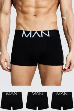 boohooMAN 3 Pack MAN Trunks | UK| Underwear & Socks|Underwear & Socks