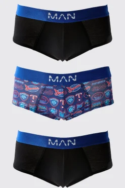 boohooMAN 3 Pack Man Varsity Printed Briefs | UK| Underwear & Socks|Underwear & Socks