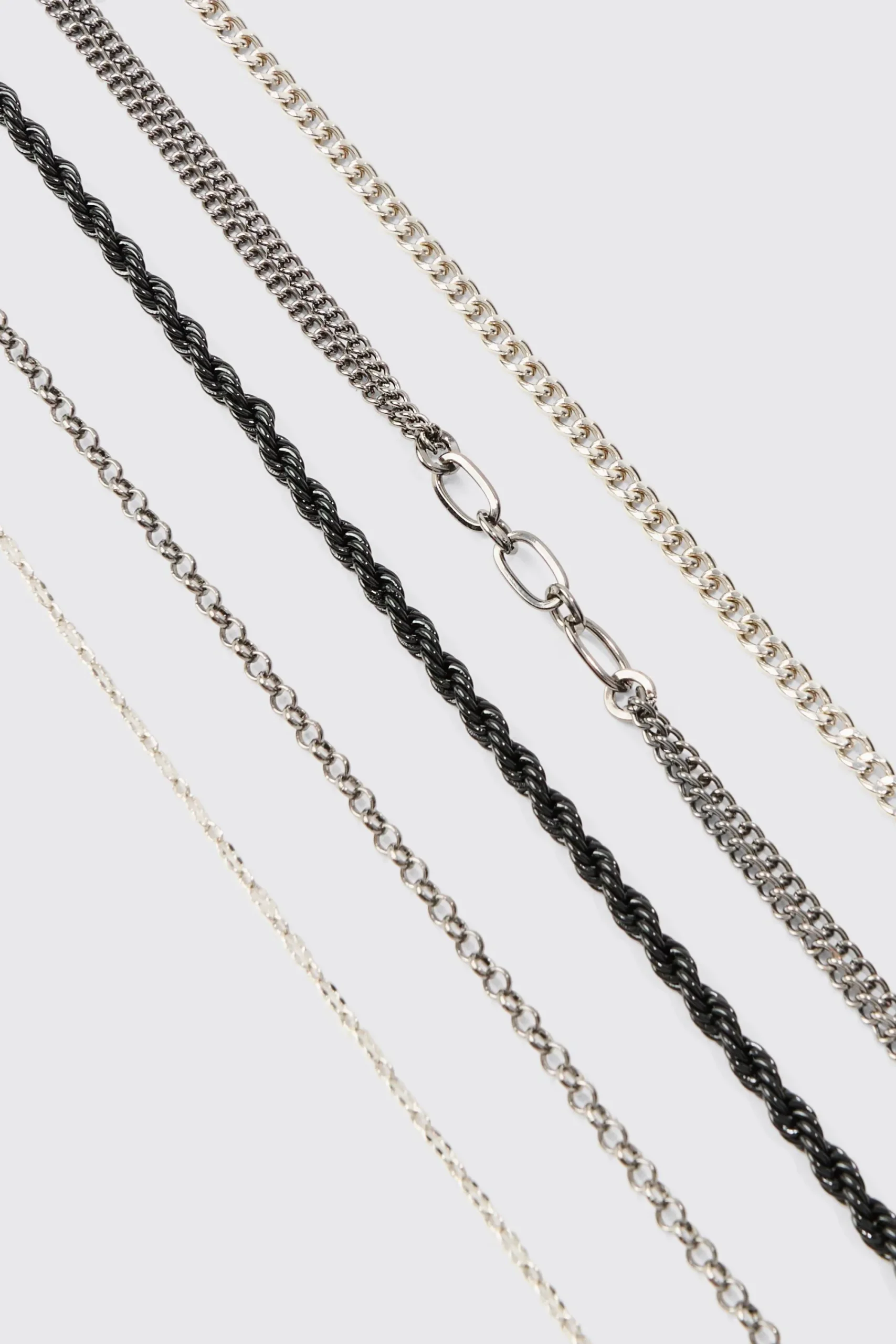 boohooMAN 5 Pack Mixed Chain Bracelets | UK| Jewellery & Watches