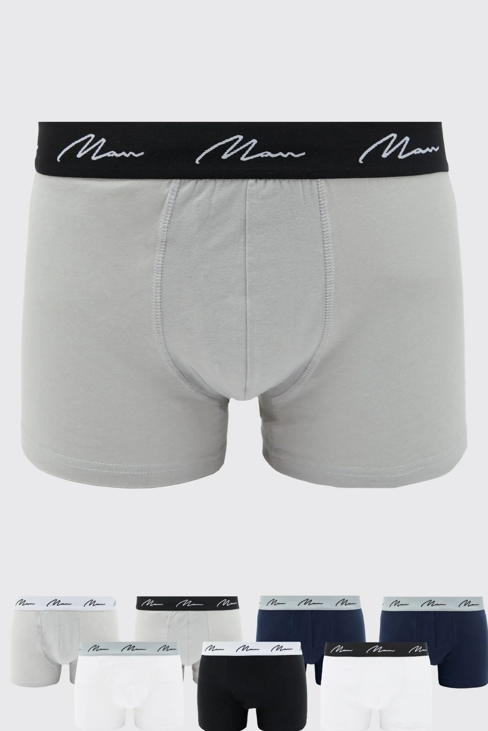 boohooMAN 7 Pack Mixed Colour Man Trunks | UK| Underwear & Socks|Underwear & Socks