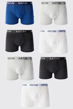 boohooMAN 7 Pack Mixed Colour Man Trunks | UK| Underwear & Socks|Underwear & Socks