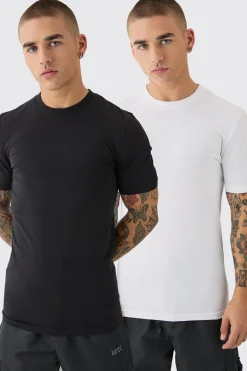2 Pack Muscle Fit T-shirt | UK^boohooMAN Online