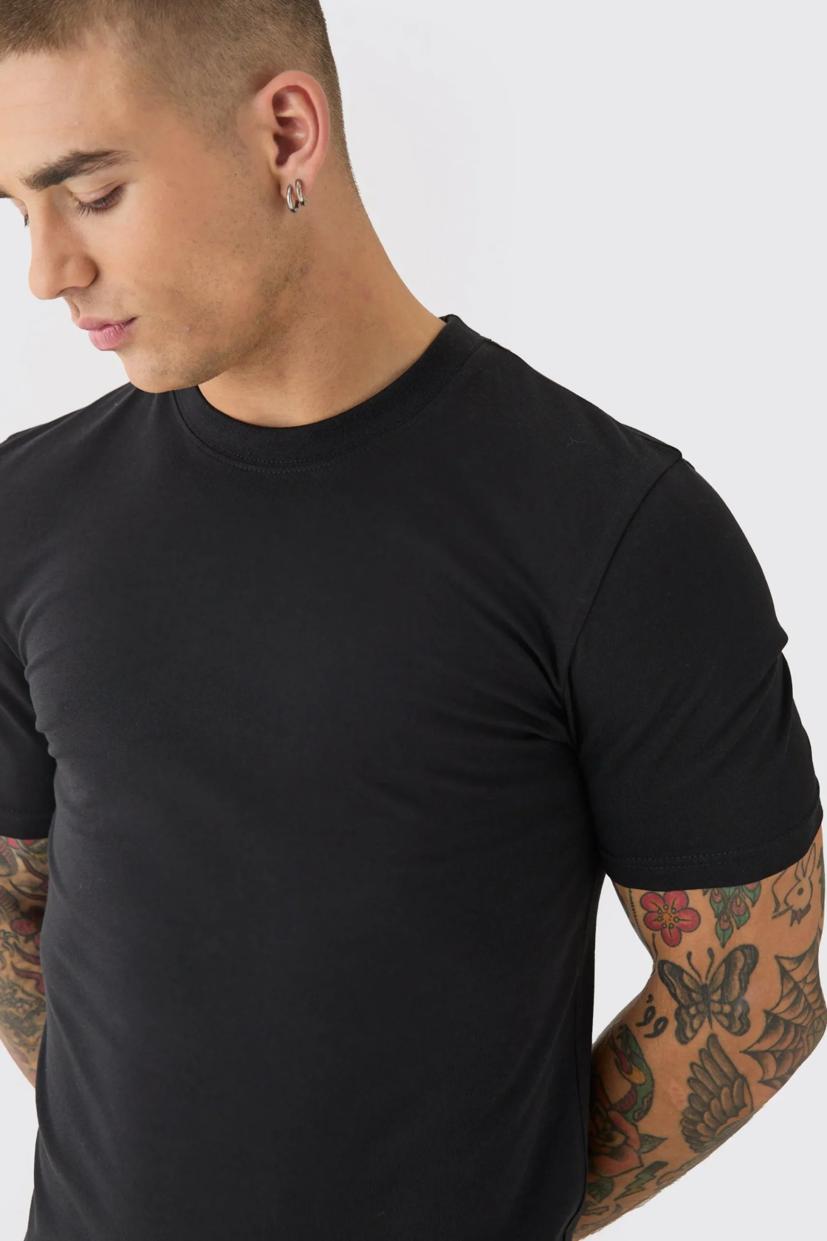 2 Pack Muscle Fit T-shirt | UK^boohooMAN Online
