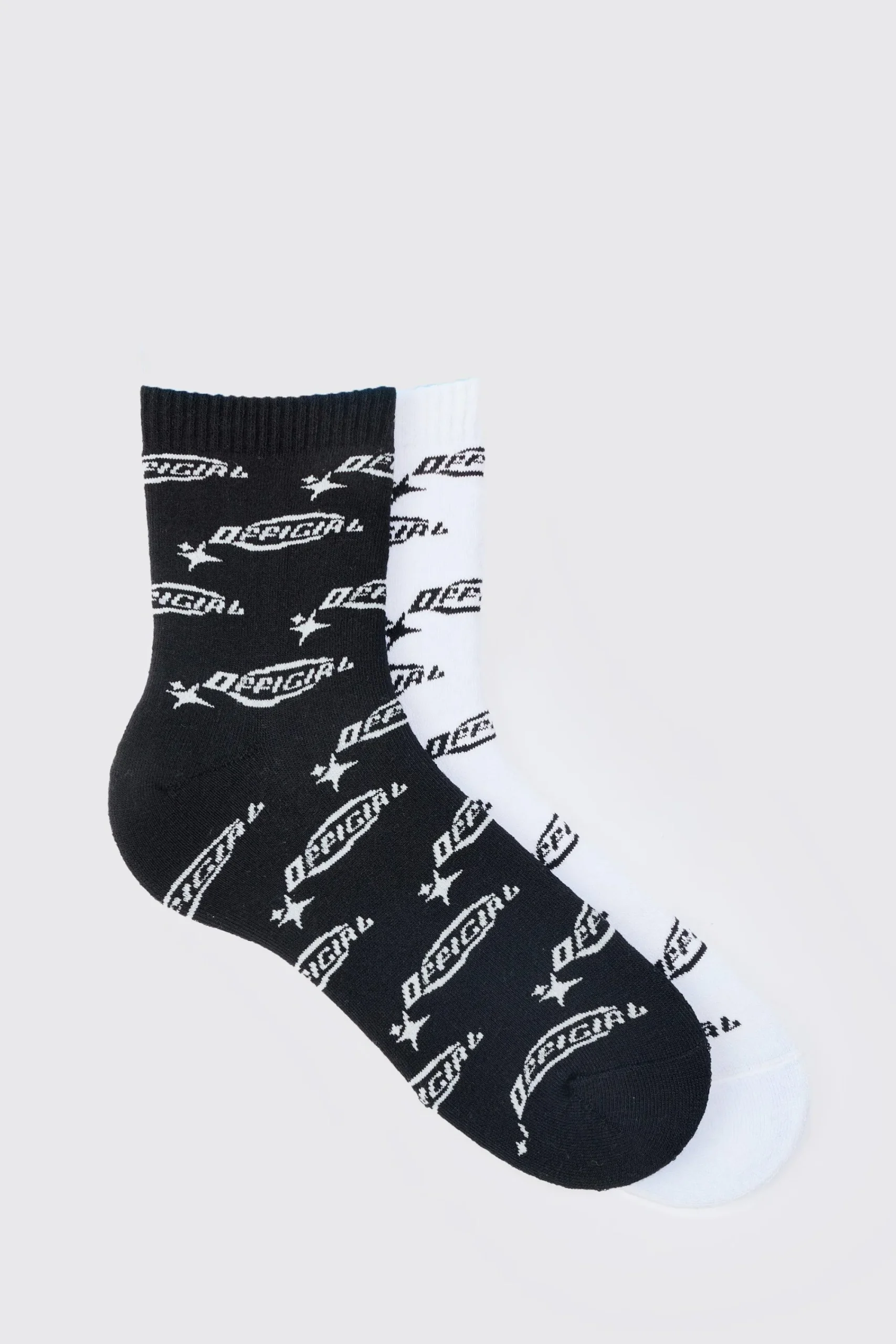 boohooMAN 2 Pack Official Logo Print Socks | UK| Underwear & Socks|Underwear & Socks