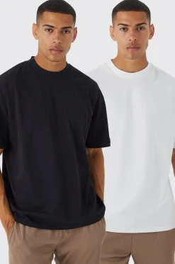 2 Pack Oversized Heavy Weight T-shirt | UK^boohooMAN Online