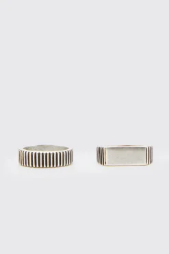 boohooMAN 2 Pack Ring | UK| Jewellery & Watches