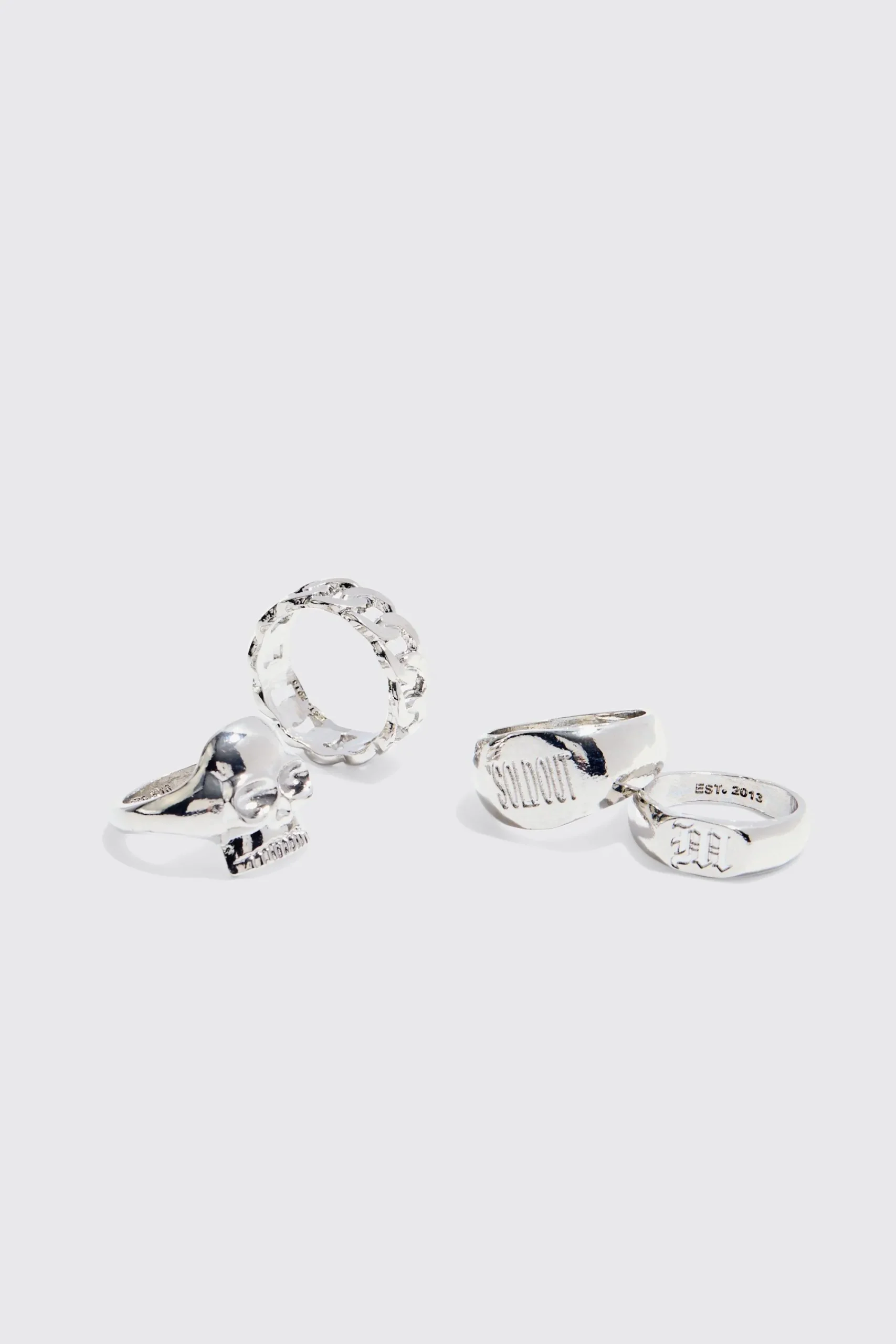 boohooMAN 4 Pack Rings In | UK| Jewellery & Watches