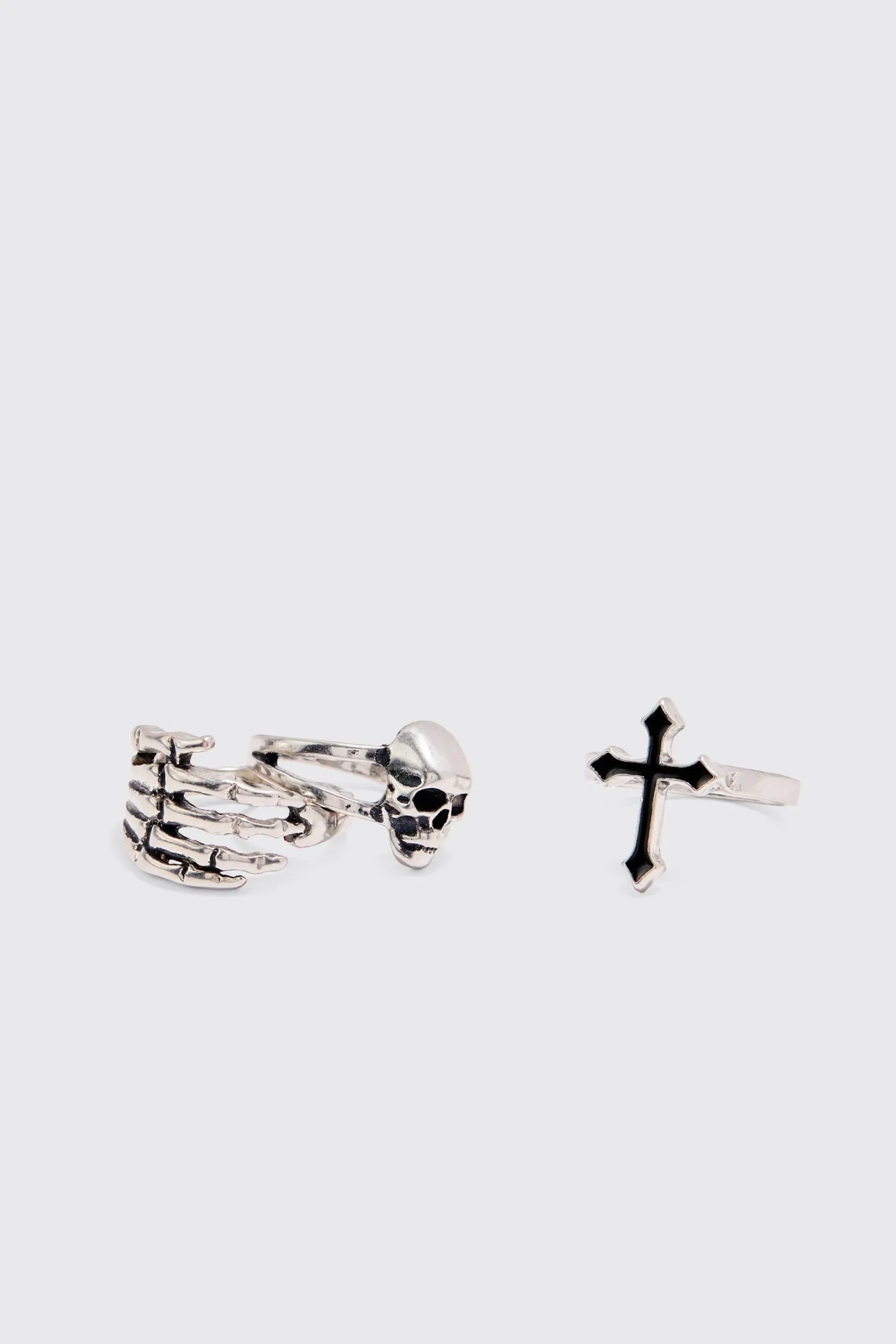 boohooMAN 3 Pack Skull Rings | UK| Jewellery & Watches