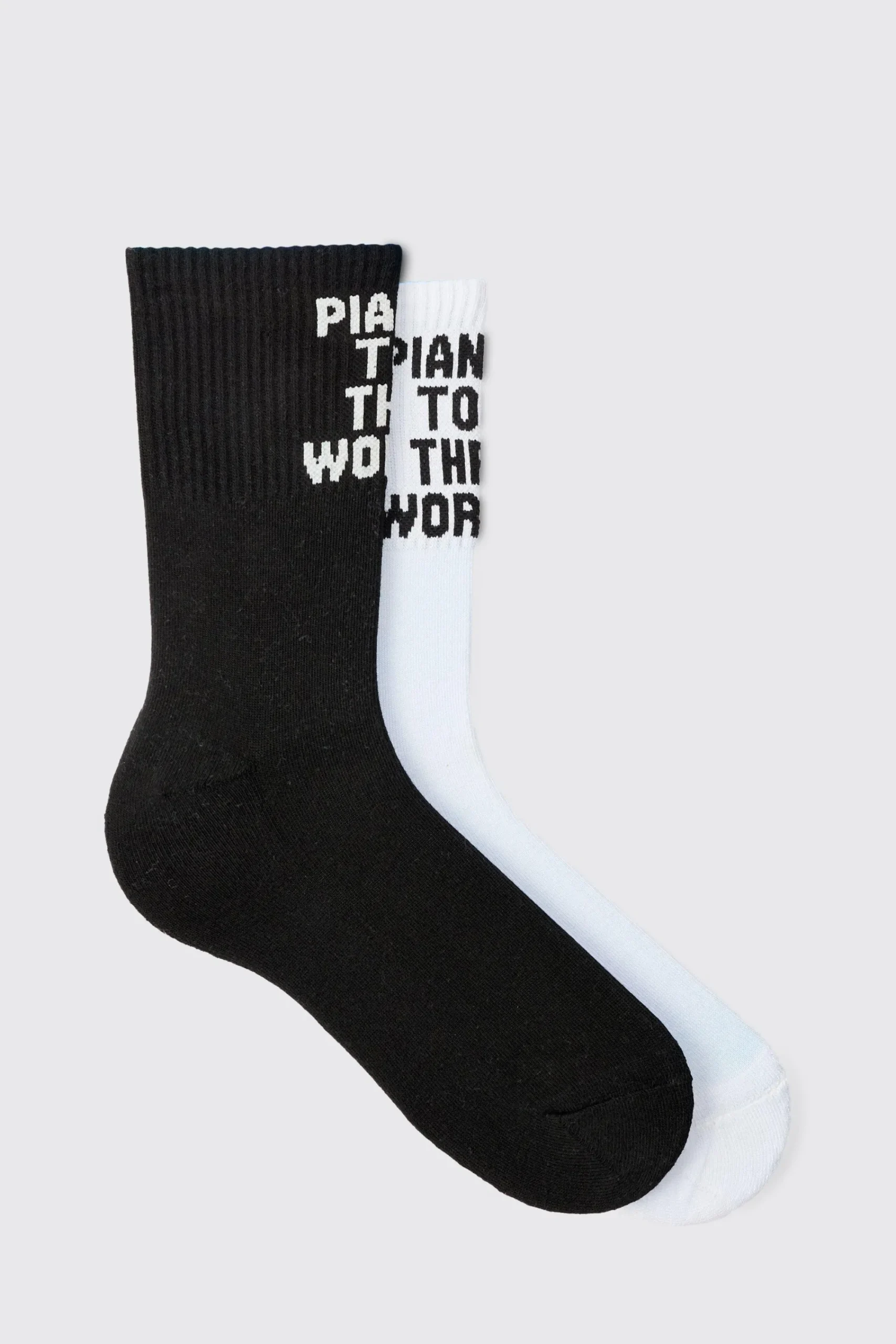 boohooMAN 2 Pack Slogan Sports Socks | UK| Underwear & Socks|Underwear & Socks