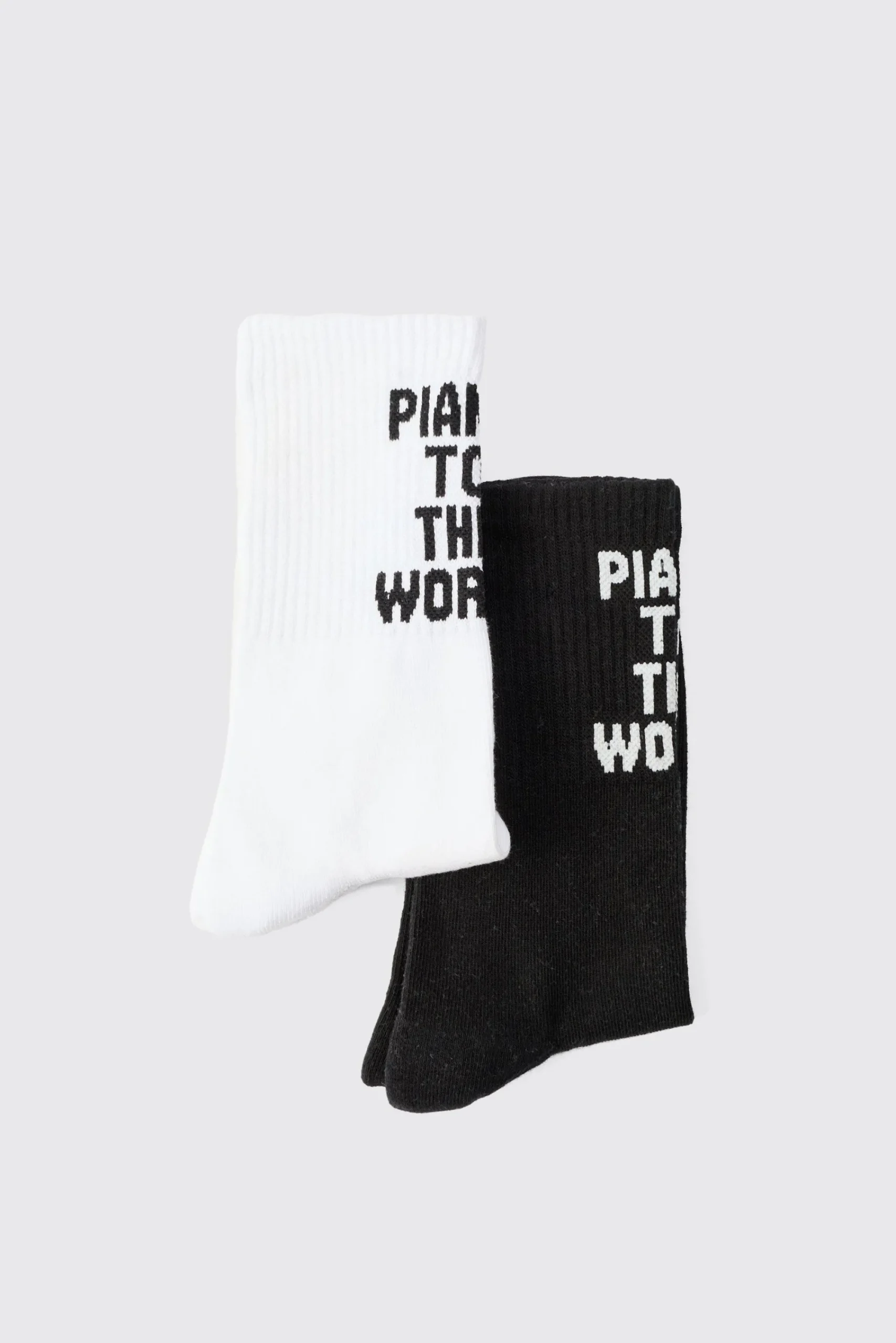 boohooMAN 2 Pack Slogan Sports Socks | UK| Underwear & Socks|Underwear & Socks
