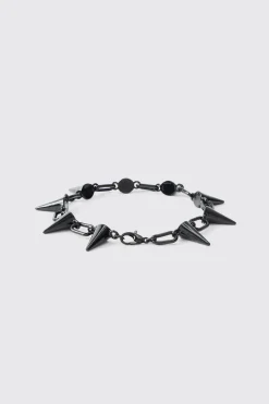 boohooMAN 2 Pack Spike Chain Bracelets | UK| Jewellery & Watches